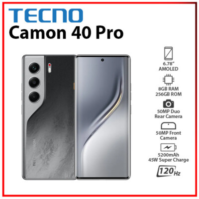Tecno Camon 40 Pro – 256 Go / 8 Go