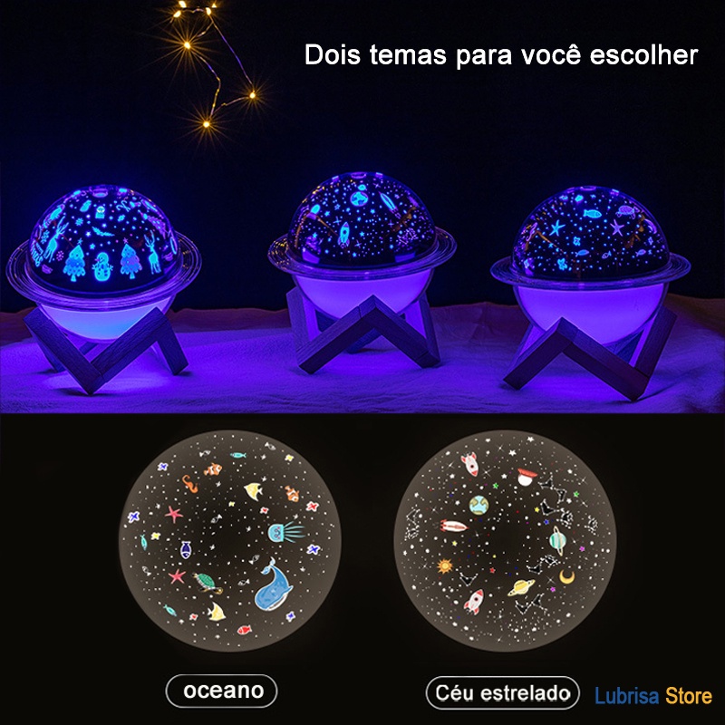 Lampe de projection lune humidificateur diffuseur