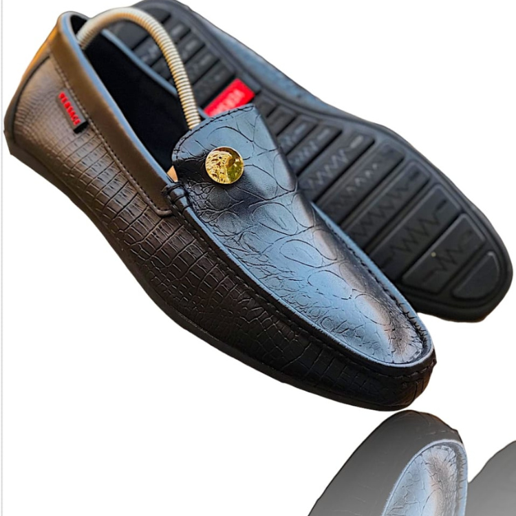 Soulier cuir Versace noir vernis