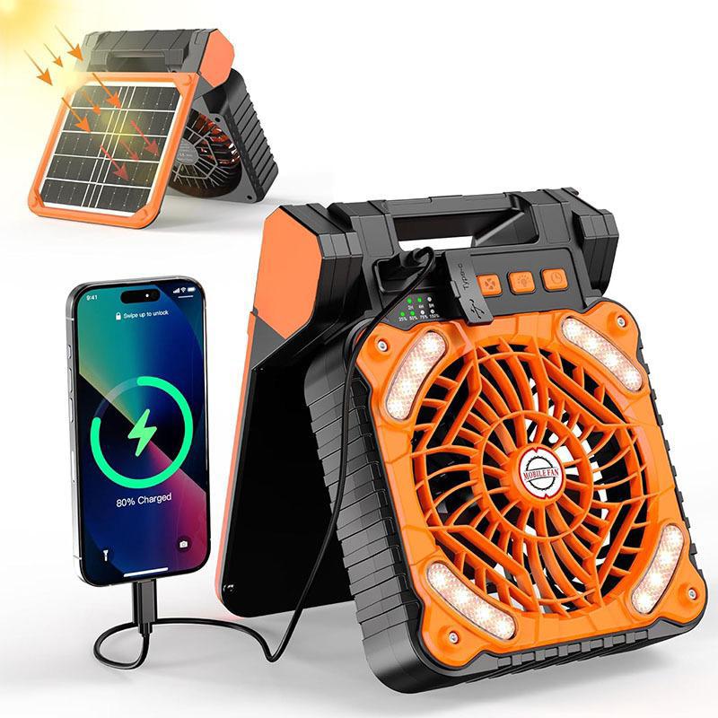Ventilateur de camping avec panneau solaire 