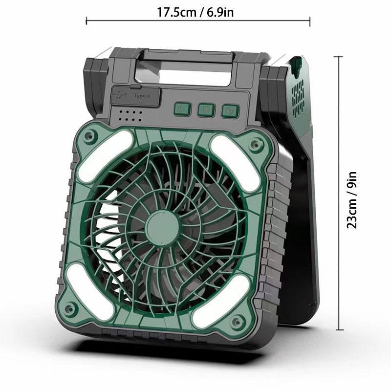Ventilateur de camping avec panneau solaire 