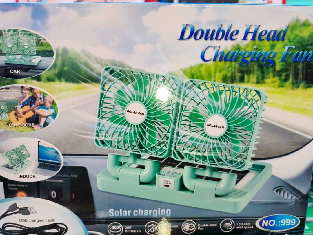 Super Mini Ventilateur Solaire Pliant double tête 