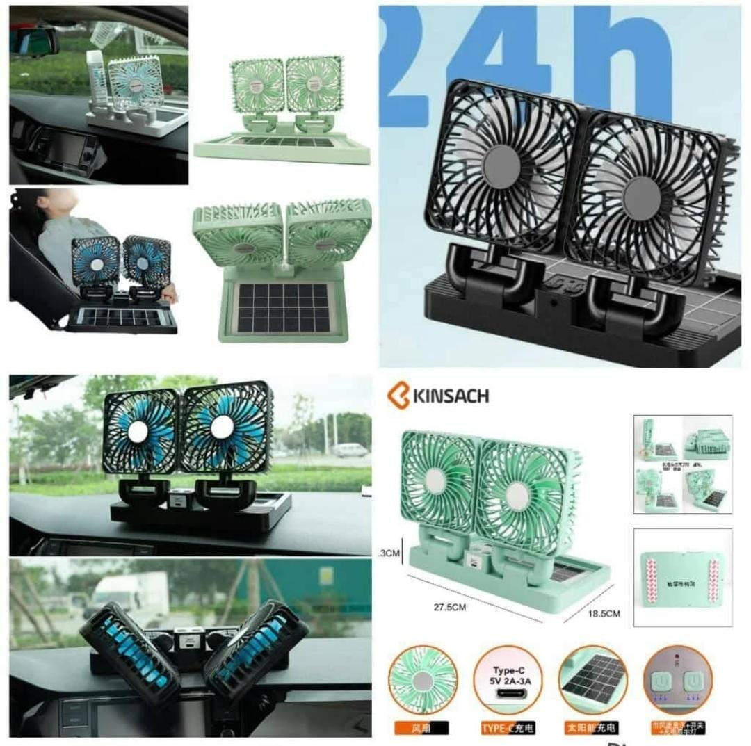 Super Mini Ventilateur Solaire Pliant double tête 