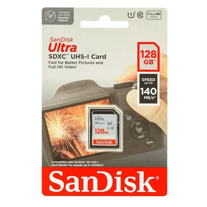 CARTE MEMOIRE SANDISK 128GB ULTRA SDXC UHS-I CARD